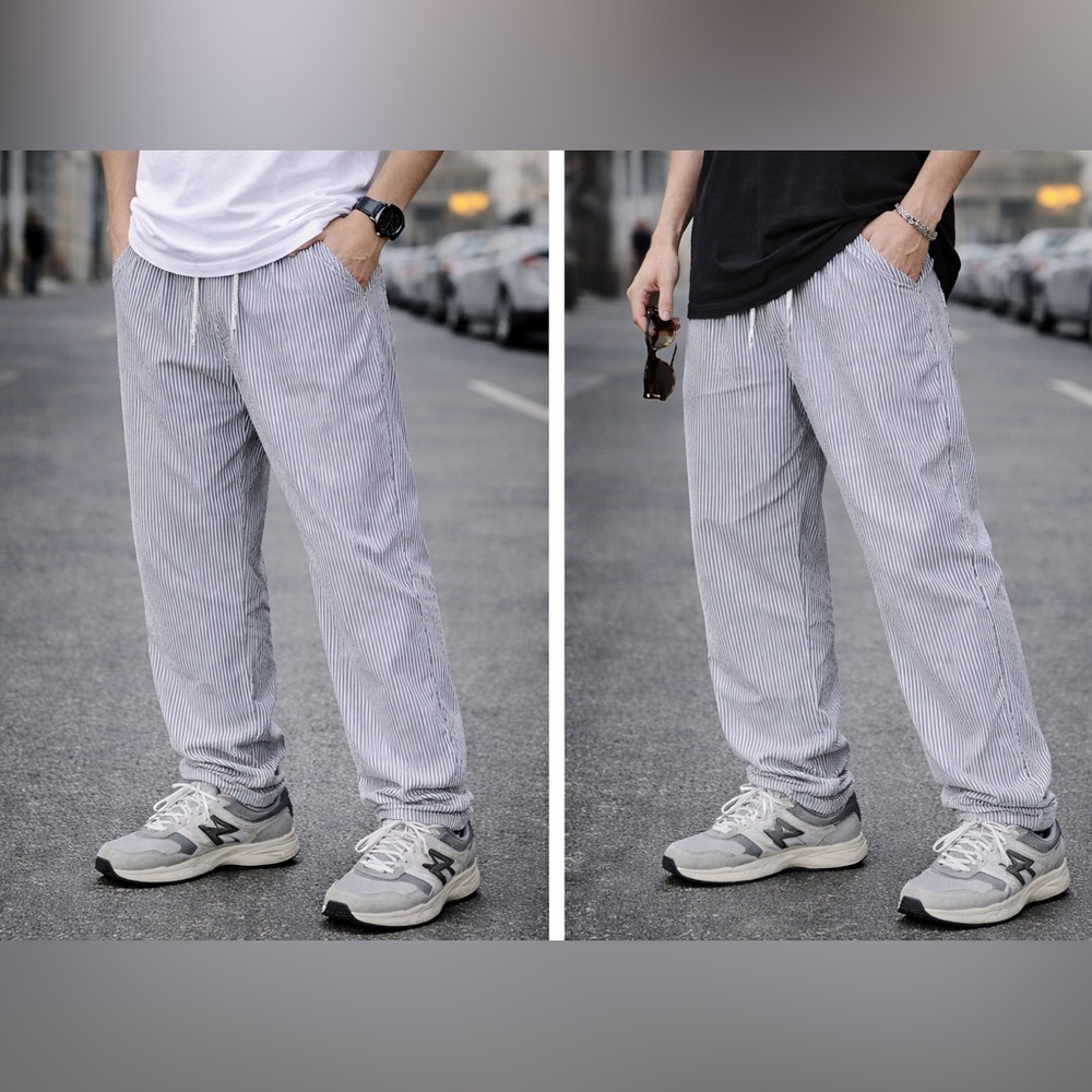 Manfinity Men’s Striped Drawstring Pants | Size L | Relaxed Fit | Streetwear